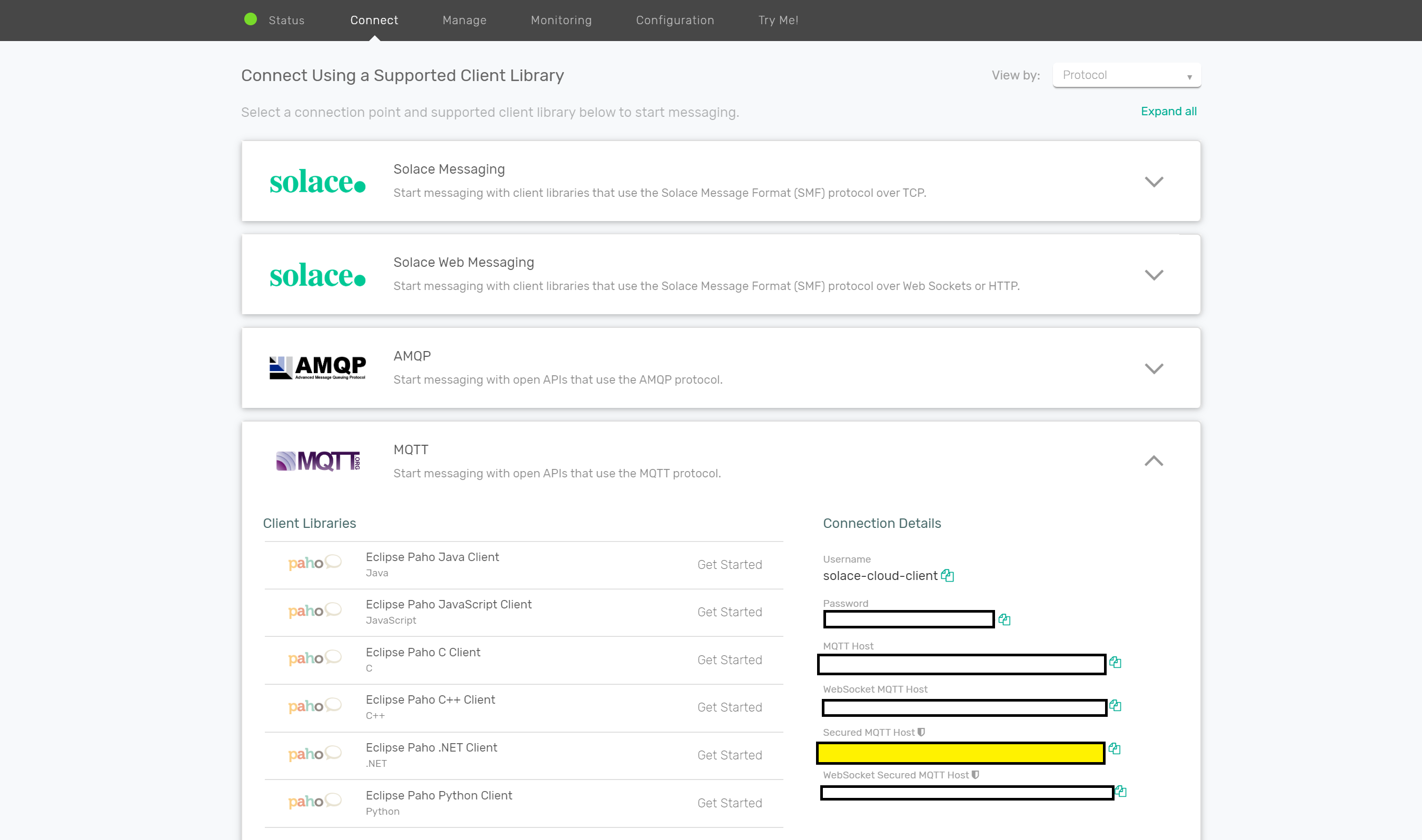MQTT Connection Details